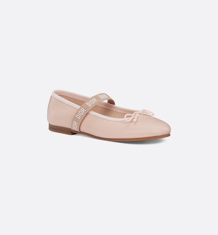 Kid's Ballet Flat • Pale Pink Calfskin