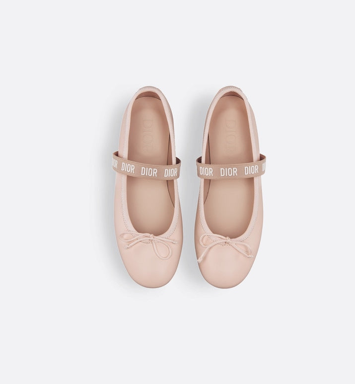 Kid's Ballet Flat • Pale Pink Calfskin