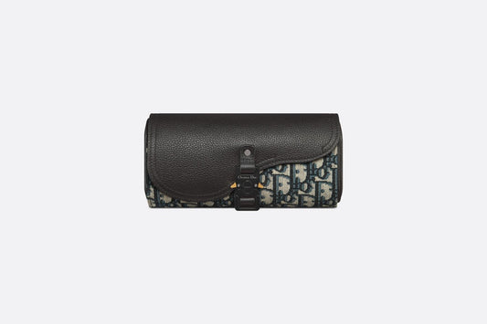 Saddle Watch Case • Beige and Black Dior Oblique Jacquard and Black Grained Calfskin