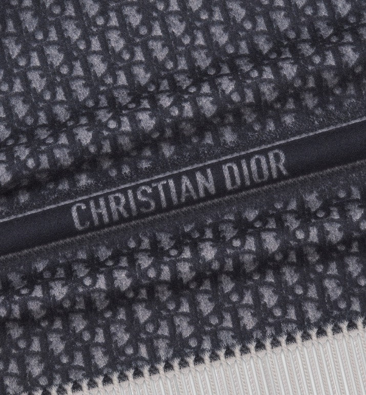 Dior Oblique Poncho • Navy Blue Wool and Cashmere