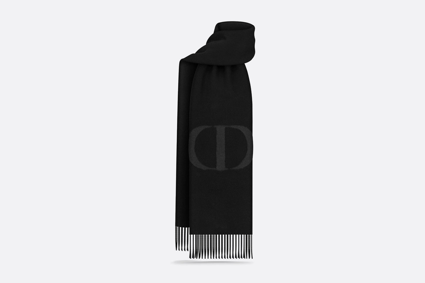 CD Signature Scarf • Black Cashmere and Wool
