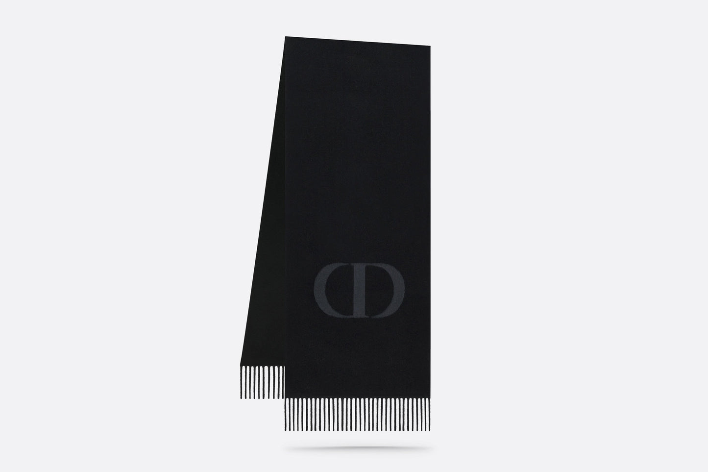 CD Signature Scarf • Black Cashmere and Wool