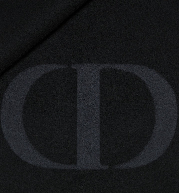 CD Signature Scarf • Black Cashmere and Wool