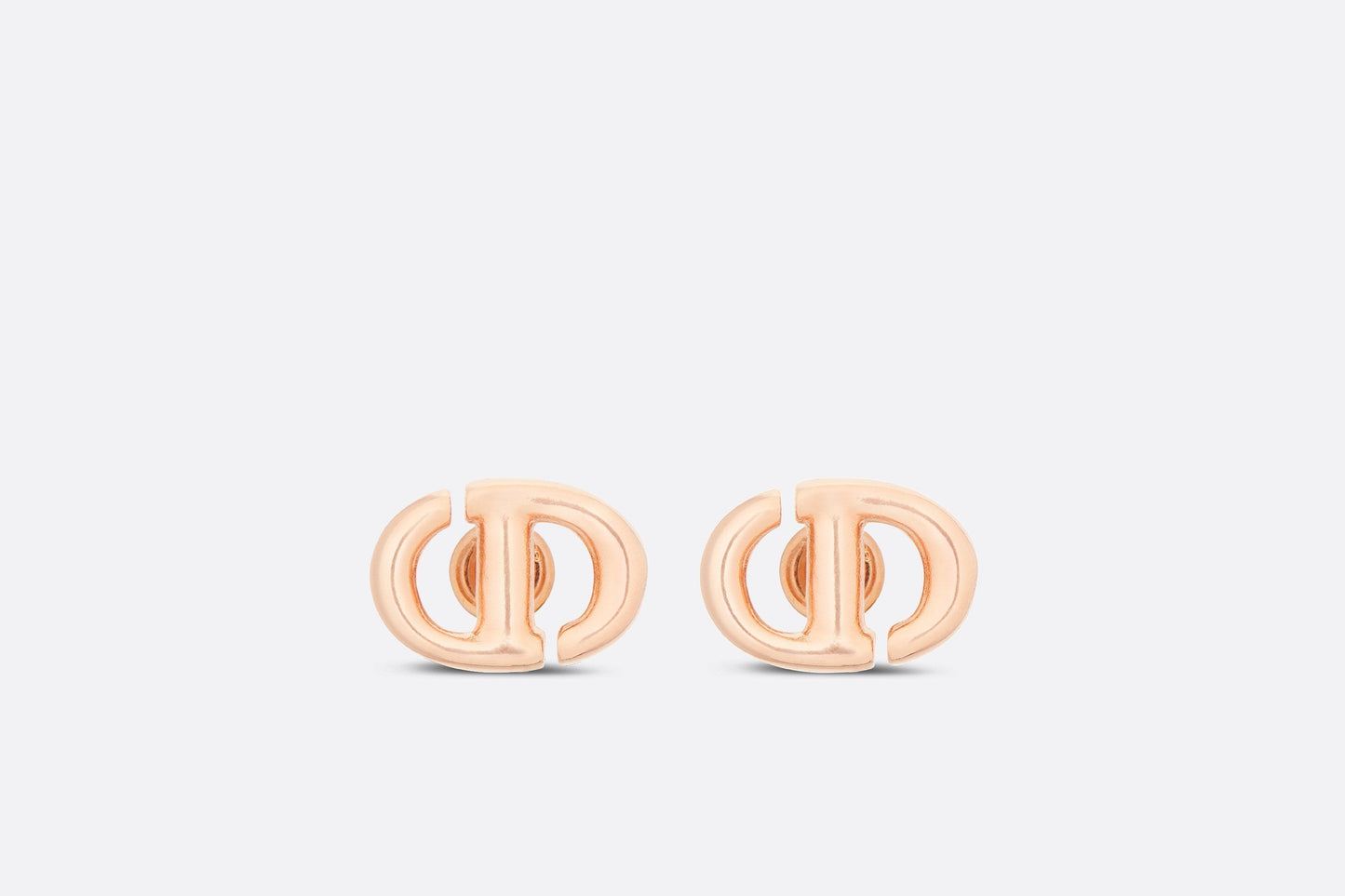 CD Navy Stud Earrings • Pink-finish metal
