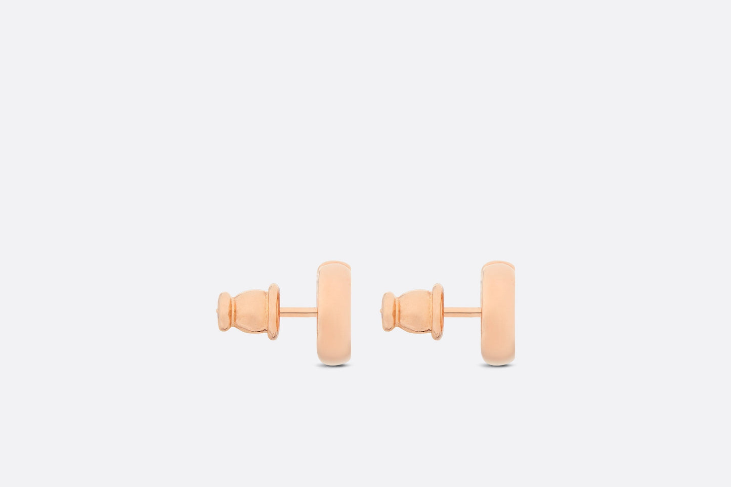 CD Navy Stud Earrings • Pink-finish metal