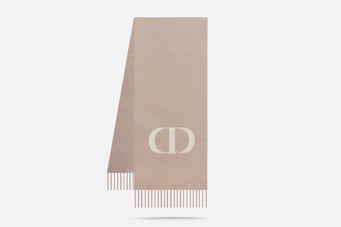 CD Signature Scarf • Beige Cashmere and Wool