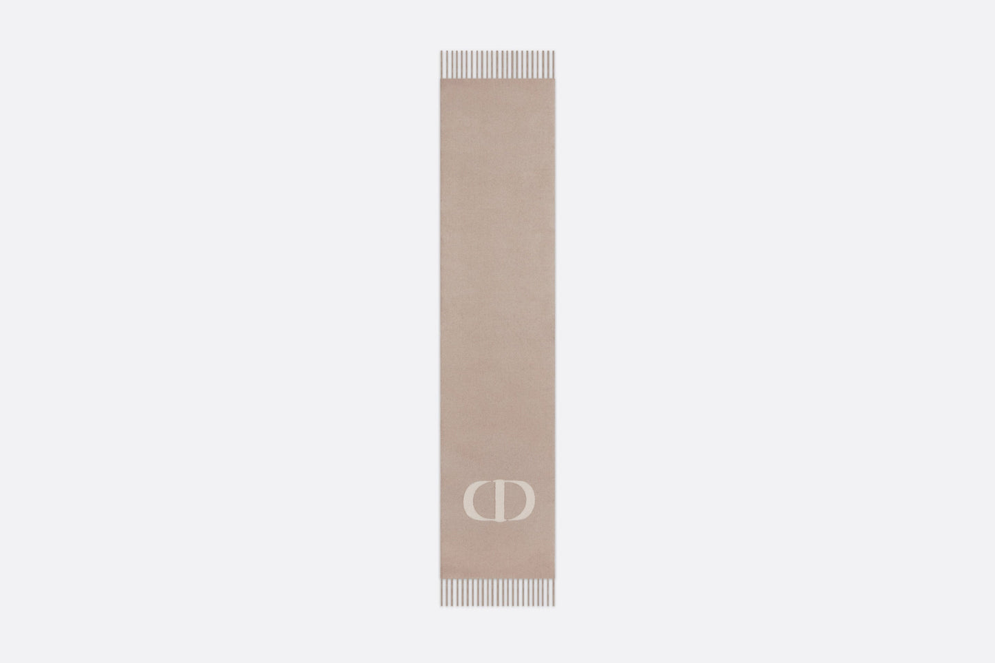 CD Signature Scarf • Beige Cashmere and Wool