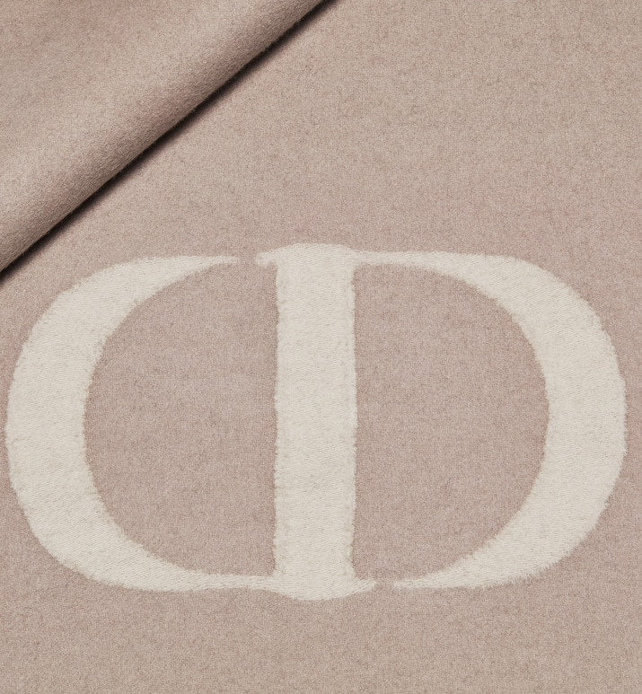 CD Signature Scarf • Beige Cashmere and Wool