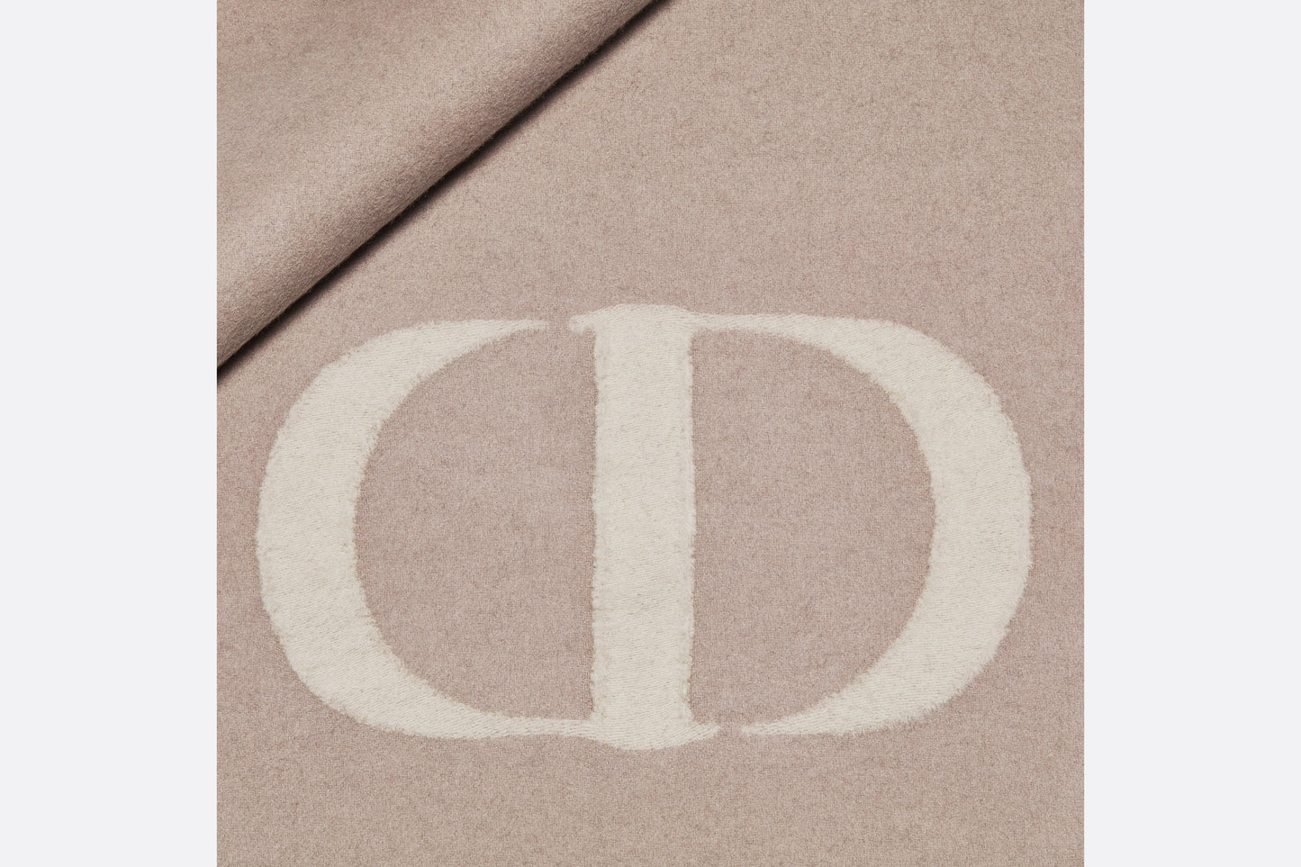 CD Signature Scarf • Beige Cashmere and Wool