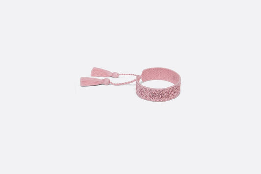 Christian Dior Bracelet • Melocoton Pink Cannage Embroidery and Crystals