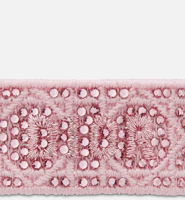 Christian Dior Bracelet • Melocoton Pink Cannage Embroidery and Crystals