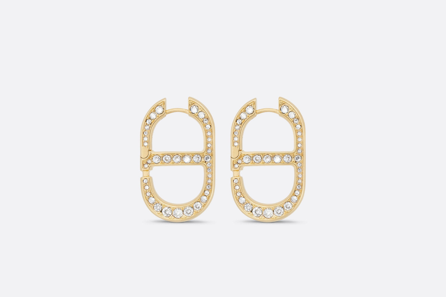 30 Montaigne Earrings • Gold-Finish Metal and Silver-Tone Crystals