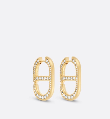 30 Montaigne Earrings • Gold-Finish Metal and Silver-Tone Crystals