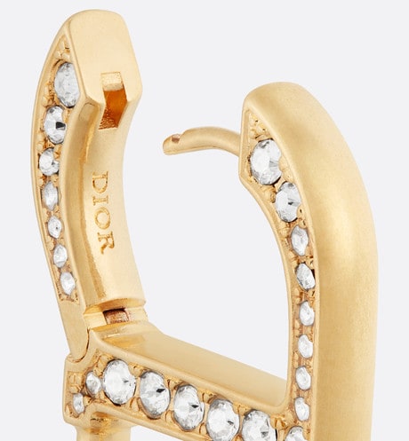 30 Montaigne Earrings • Gold-Finish Metal and Silver-Tone Crystals