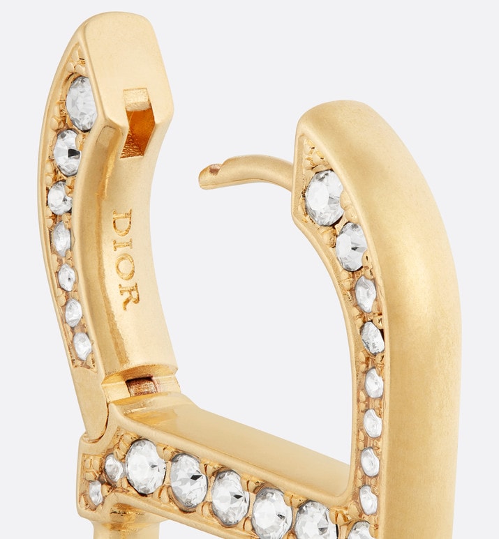 30 Montaigne Earrings • Gold-Finish Metal and Silver-Tone Crystals