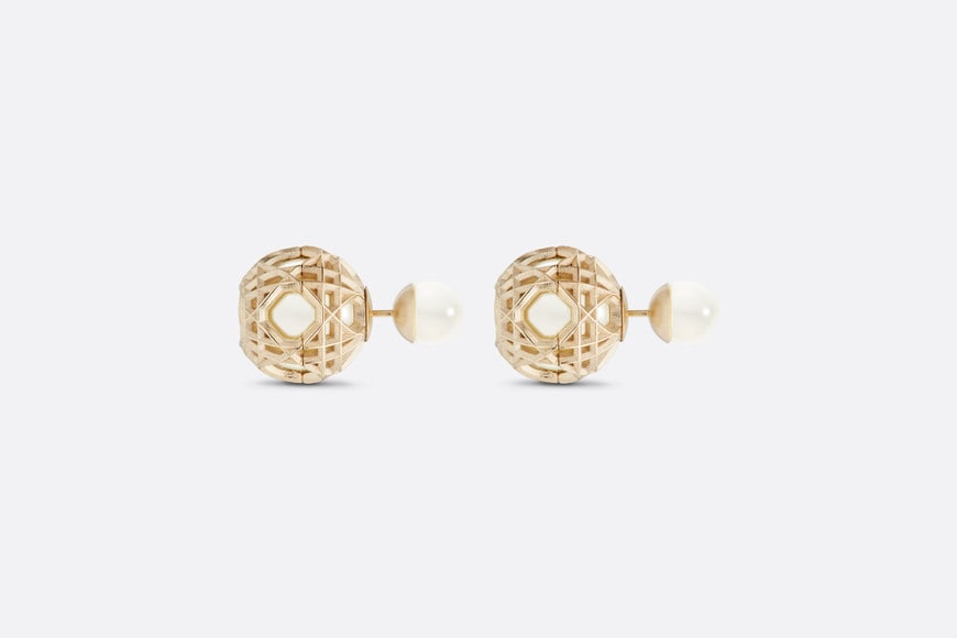 Dior Tribales Earrings • Gold-Finish Metal and White Resin Pearls