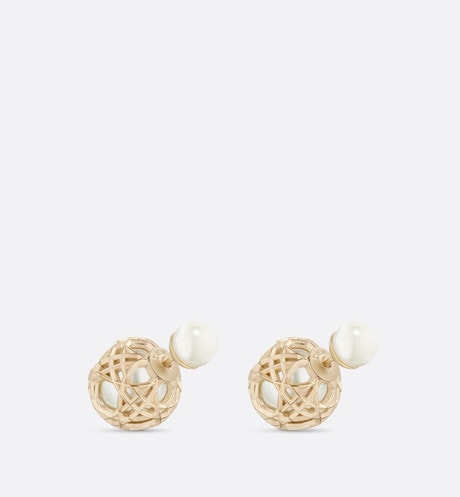Dior Tribales Earrings • Gold-Finish Metal and White Resin Pearls