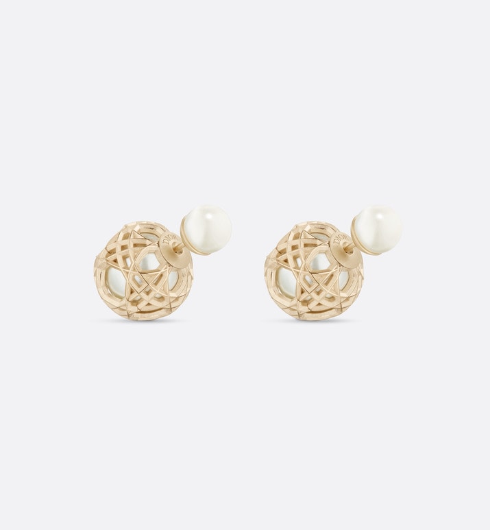 Dior Tribales Earrings • Gold-Finish Metal and White Resin Pearls