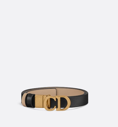 Reversible Saddle Belt • Black and Powder Beige Smooth Calfskin, 20 MM