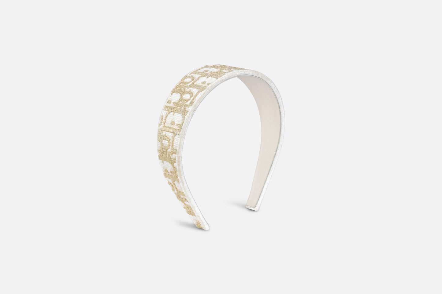 Dior Oblique Dior Band Headband • White and Gold-Tone Embroidery
