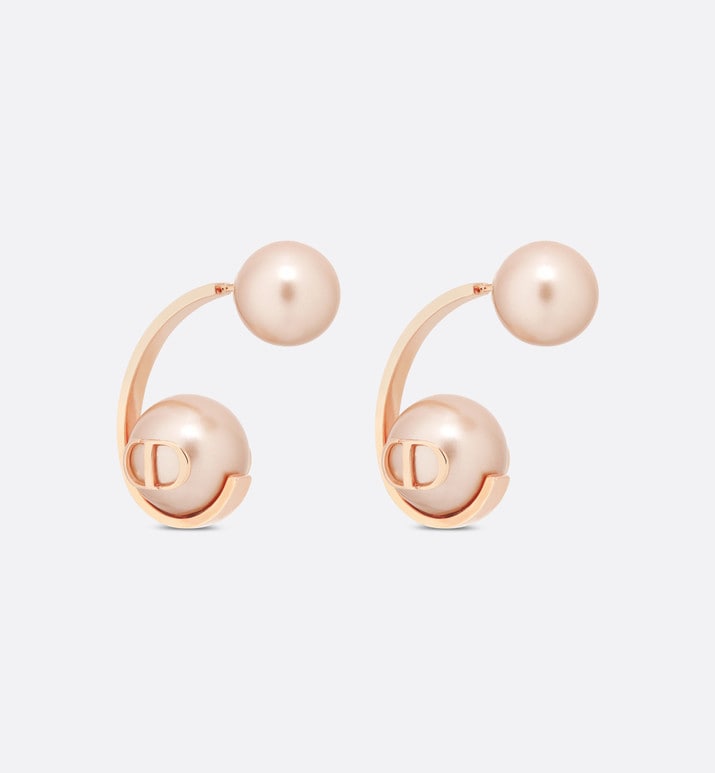 Dior Tribales Earrings • Pink-Finish Metal and Pink Resin Pearls