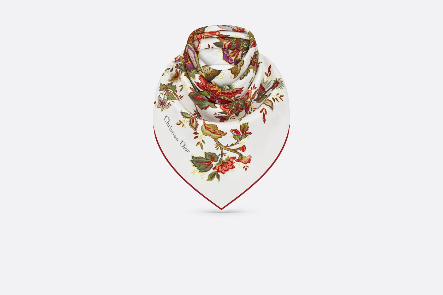 Albero della Vita 90 Square Scarf • Off-White Multicolor Silk Twill