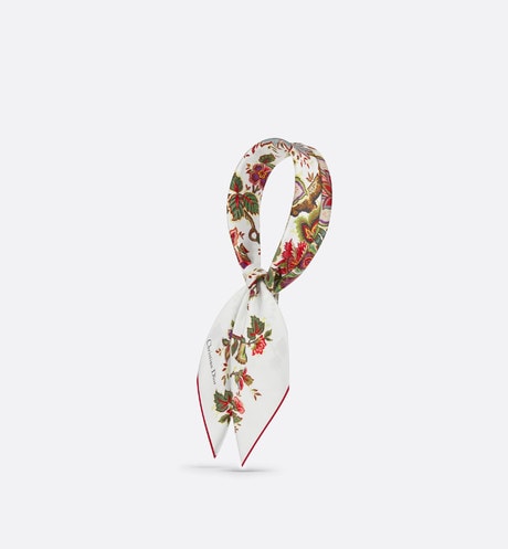 Albero della Vita 90 Square Scarf • Off-White Multicolor Silk Twill