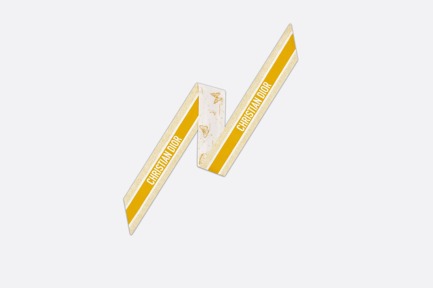 Butterfly Zodiac Mitzah Scarf • Ivory and Gold-Tone Silk Twill