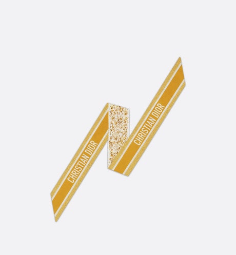 Butterfly Around the World Mitzah Scarf • White and Gold-Tone Silk Twill