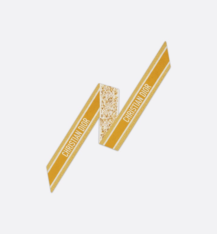 Butterfly Around the World Mitzah Scarf • White and Gold-Tone Silk Twill