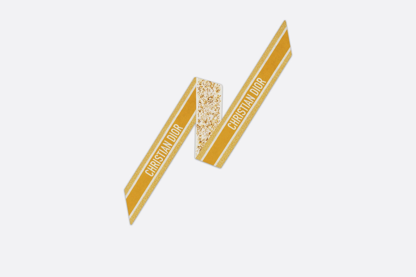 Butterfly Around the World Mitzah Scarf • White and Gold-Tone Silk Twill