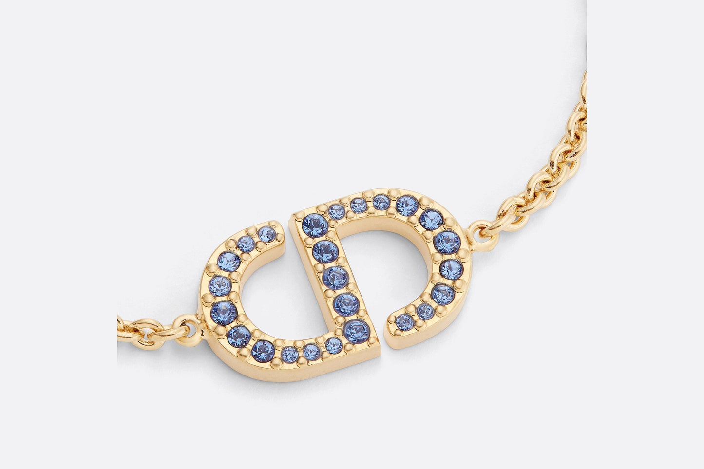 Petit CD Bracelet • Gold-Finish Metal and Blue Crystals