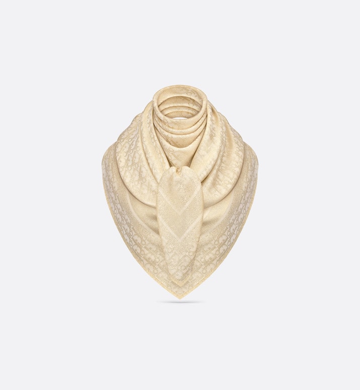 Dior Oblique Shawl • Gold-Tone Silk Blend and Metallic Thread