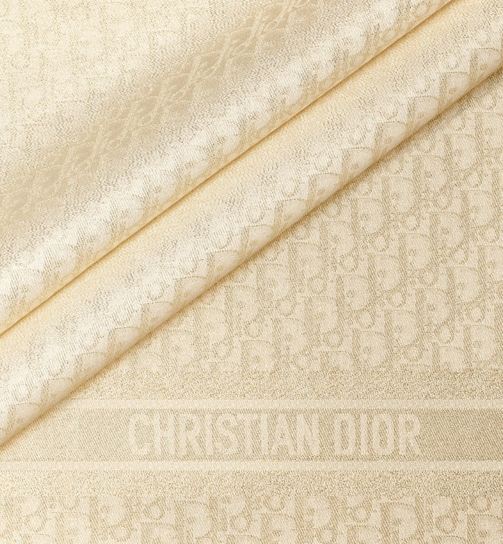 Dior Oblique Shawl • Gold-Tone Silk Blend and Metallic Thread