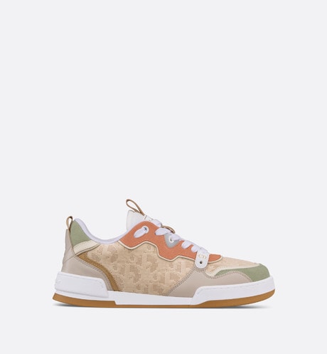 Dior One Sneaker • Beige Multicolor Calfskin and Suede Calfskin with Dior Oblique Motif