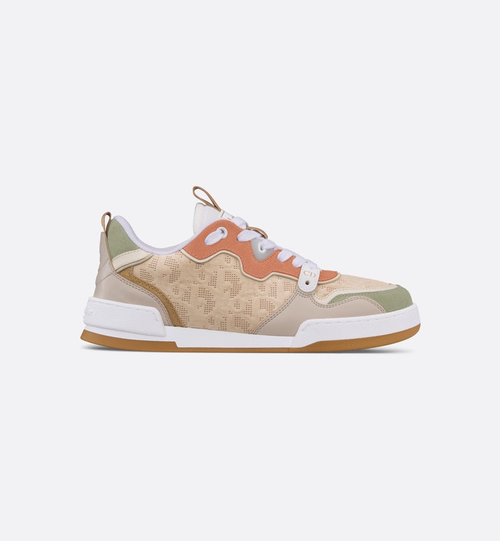 Dior One Sneaker • Beige Multicolor Calfskin and Suede Calfskin with Dior Oblique Motif