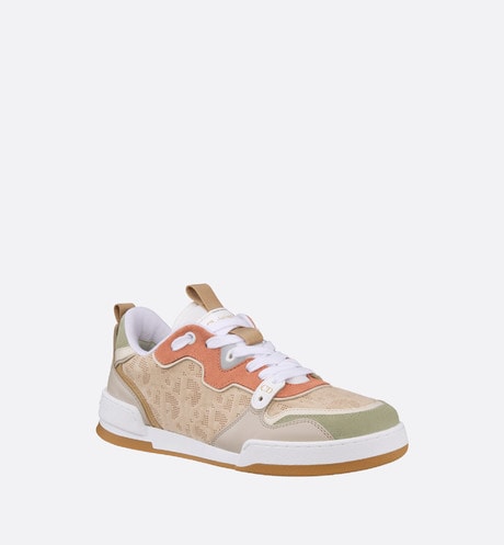 Dior One Sneaker • Beige Multicolor Calfskin and Suede Calfskin with Dior Oblique Motif