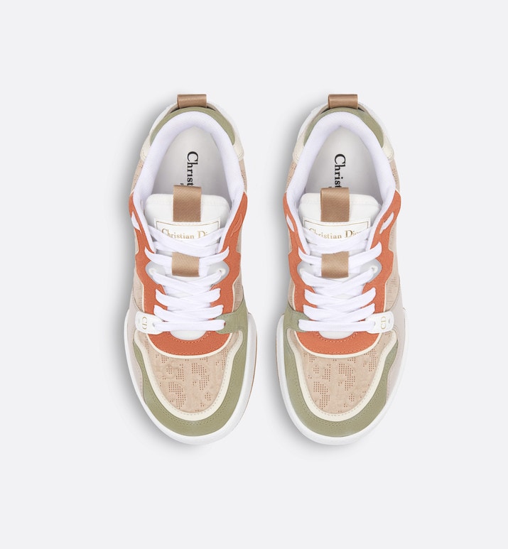 Dior One Sneaker • Beige Multicolor Calfskin and Suede Calfskin with Dior Oblique Motif