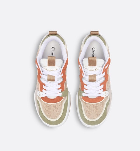 Dior One Sneaker • Beige Multicolor Calfskin and Suede Calfskin with Dior Oblique Motif