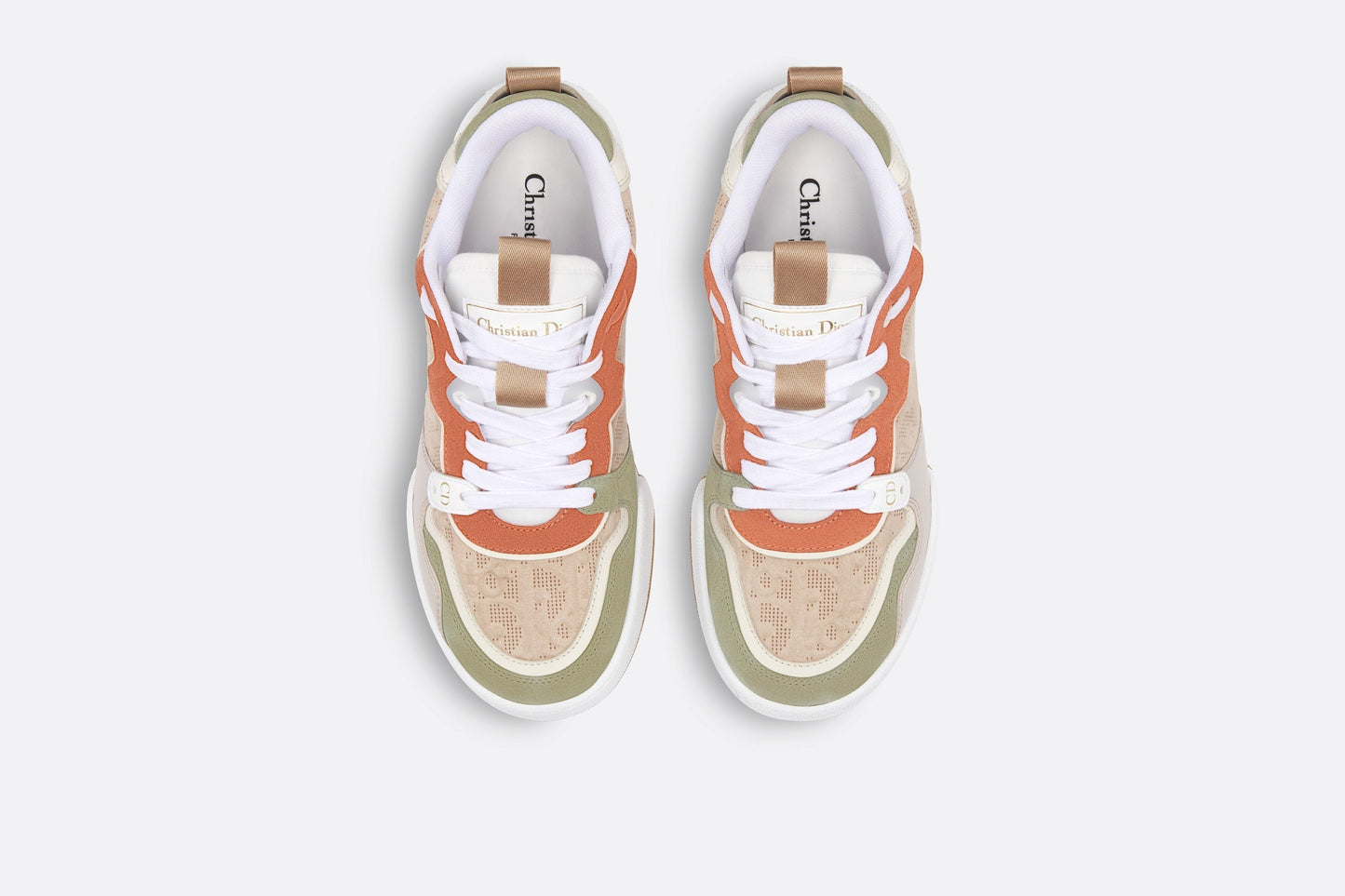 Dior One Sneaker • Beige Multicolor Calfskin and Suede Calfskin with Dior Oblique Motif