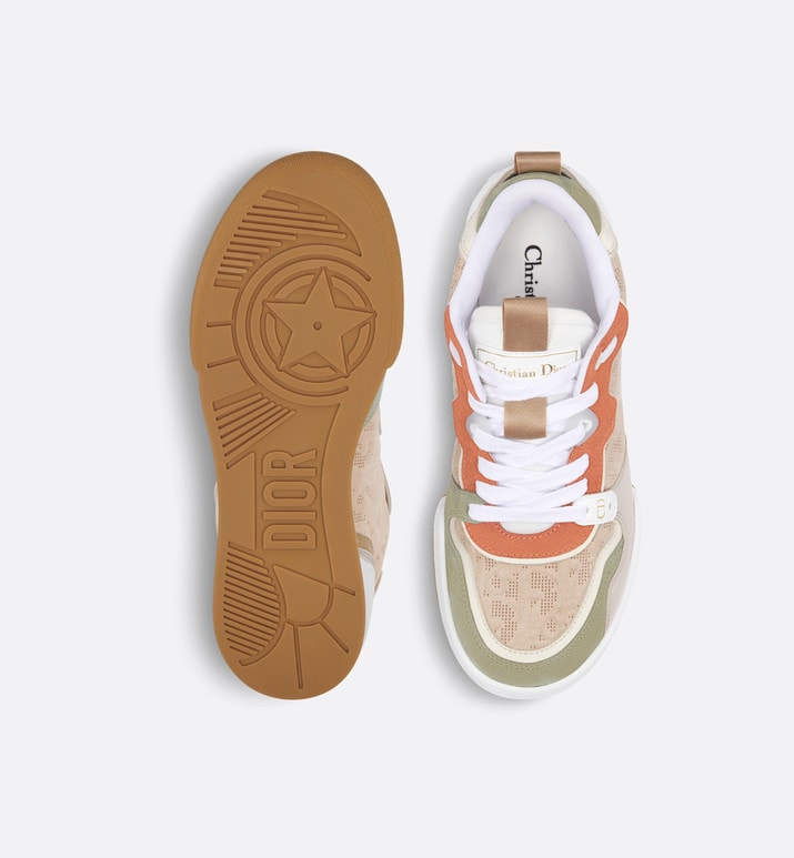 Dior One Sneaker • Beige Multicolor Calfskin and Suede Calfskin with Dior Oblique Motif