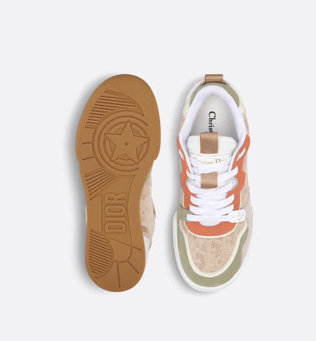 Dior One Sneaker • Beige Multicolor Calfskin and Suede Calfskin with Dior Oblique Motif