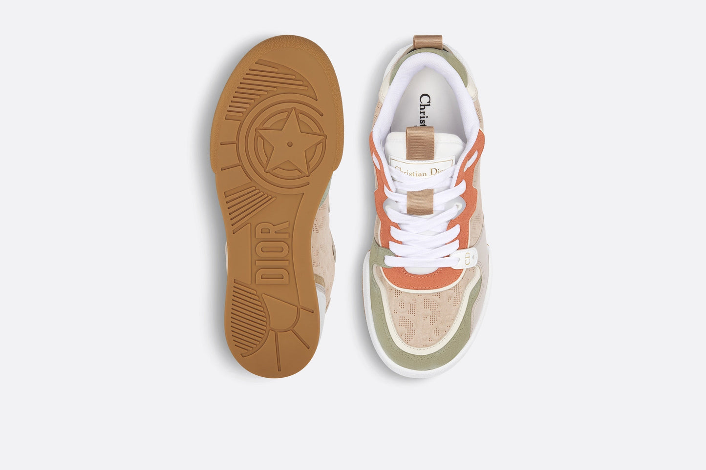 Dior One Sneaker • Beige Multicolor Calfskin and Suede Calfskin with Dior Oblique Motif