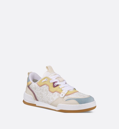 Dior One Sneaker • White Dior Oblique Perforated Calfskin and Multicolor Suede Calfskin
