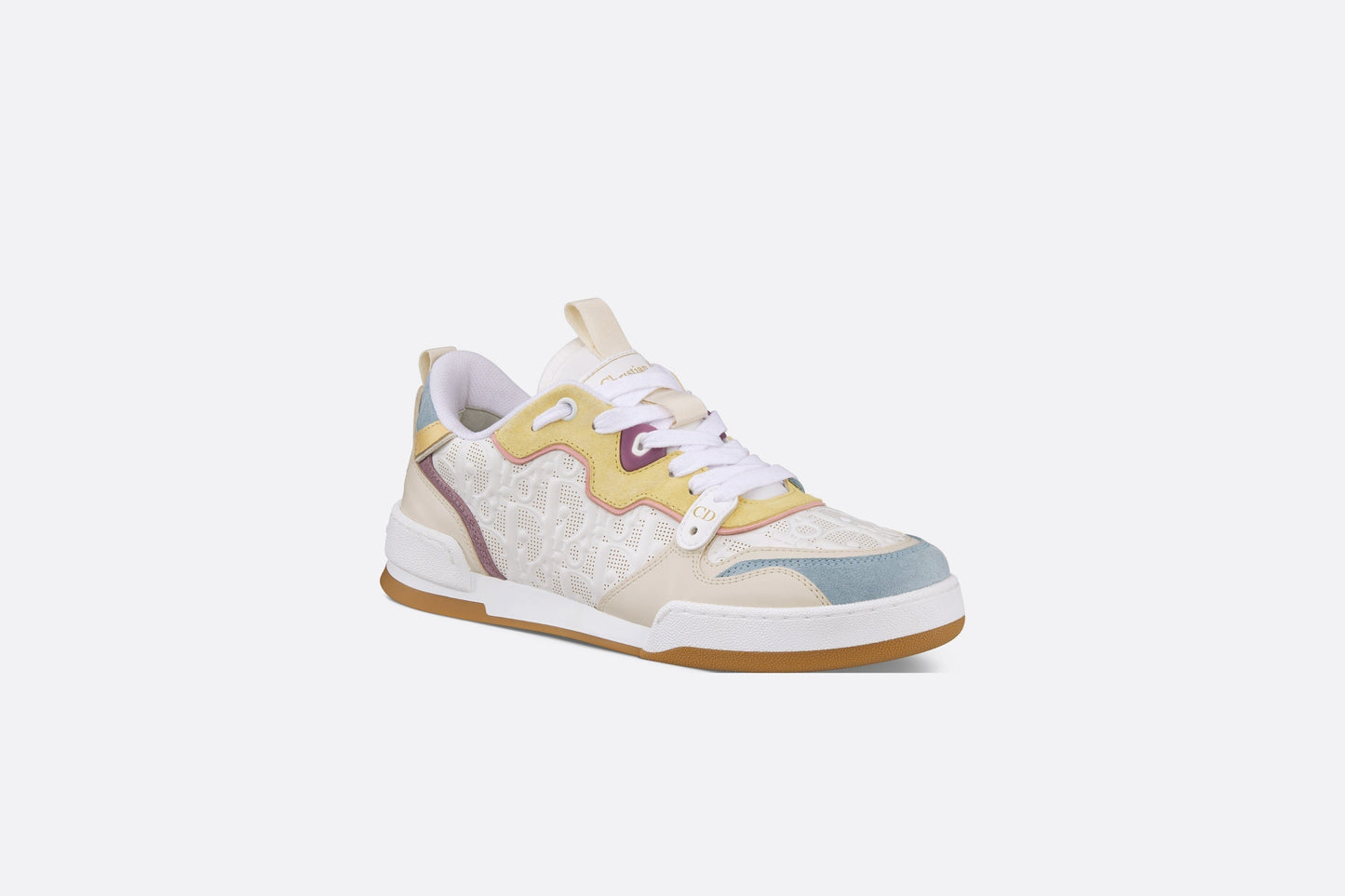 Dior One Sneaker • White Dior Oblique Perforated Calfskin and Multicolor Suede Calfskin