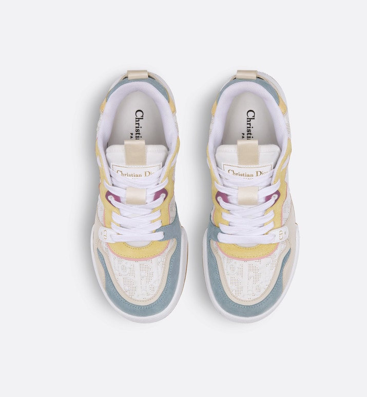 Dior One Sneaker • White Dior Oblique Perforated Calfskin and Multicolor Suede Calfskin
