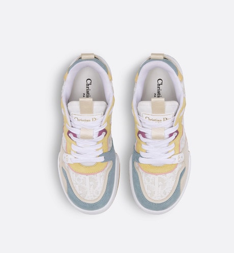 Dior One Sneaker • White Dior Oblique Perforated Calfskin and Multicolor Suede Calfskin