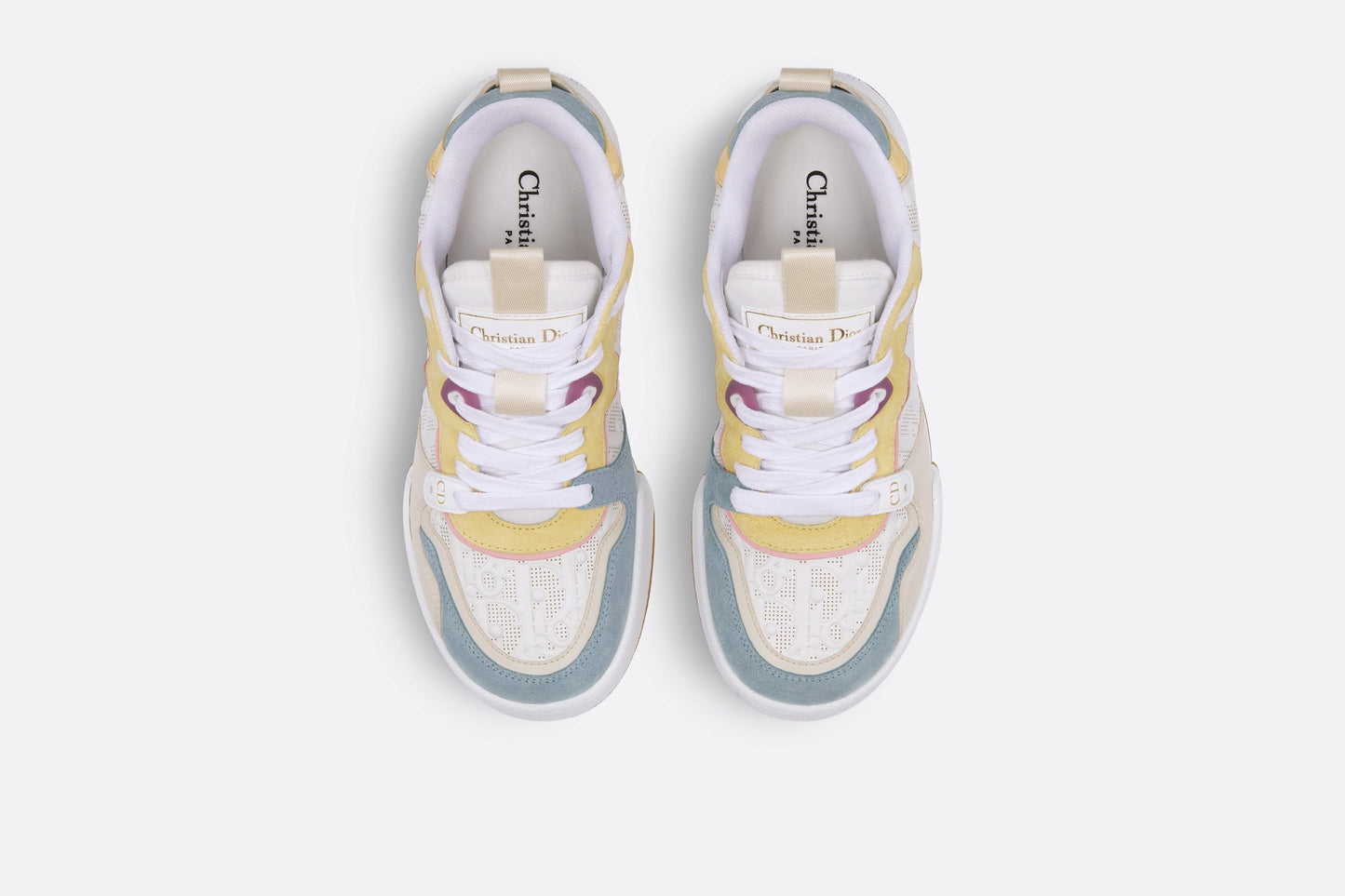 Dior One Sneaker • White Dior Oblique Perforated Calfskin and Multicolor Suede Calfskin