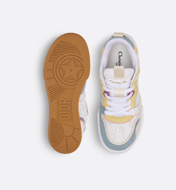 Dior One Sneaker • White Dior Oblique Perforated Calfskin and Multicolor Suede Calfskin