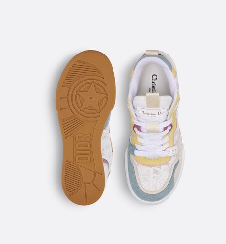 Dior One Sneaker • White Dior Oblique Perforated Calfskin and Multicolor Suede Calfskin